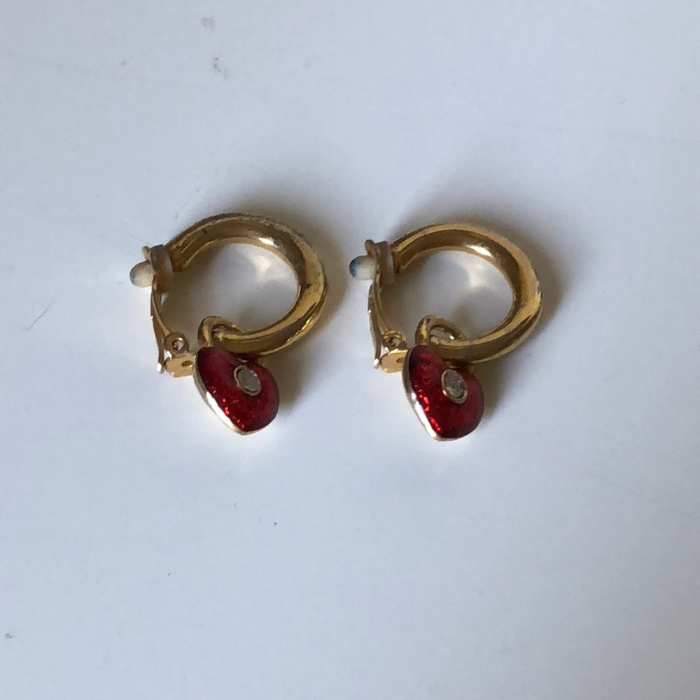 Vintage Clip On Heart Earrings
